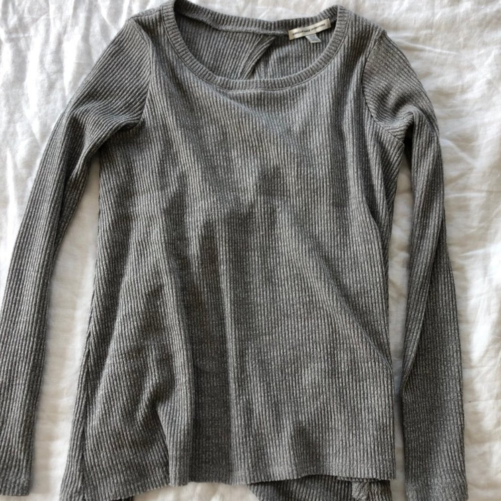 Gray Open-back sweater